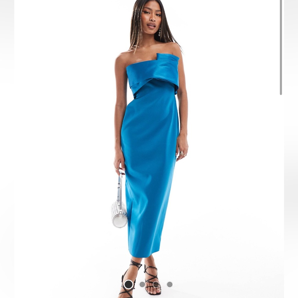ASOS Blue Satin Midi Dresss